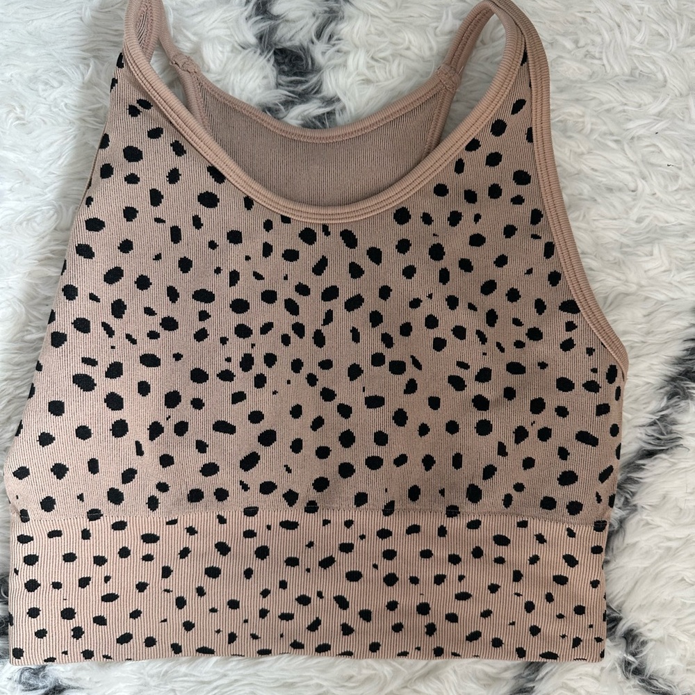 Spotted Tan and Black Athletic Top